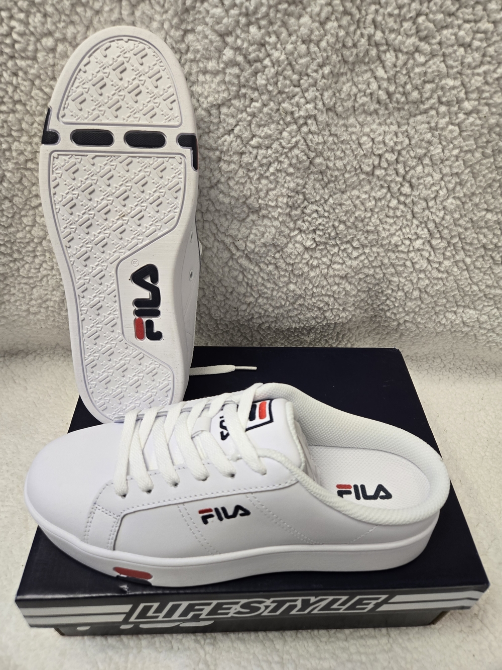 Fila White Women's Low-Top Slip-On Sneakers